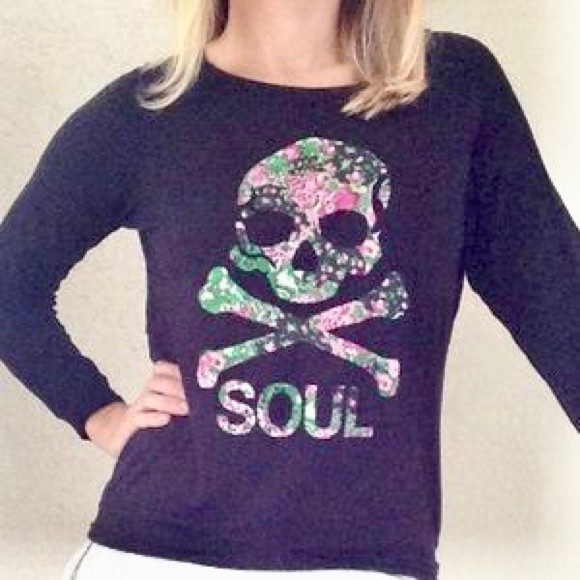 Soulcycle Floral Skull Long Sleeve Top - Picture 2 of 6